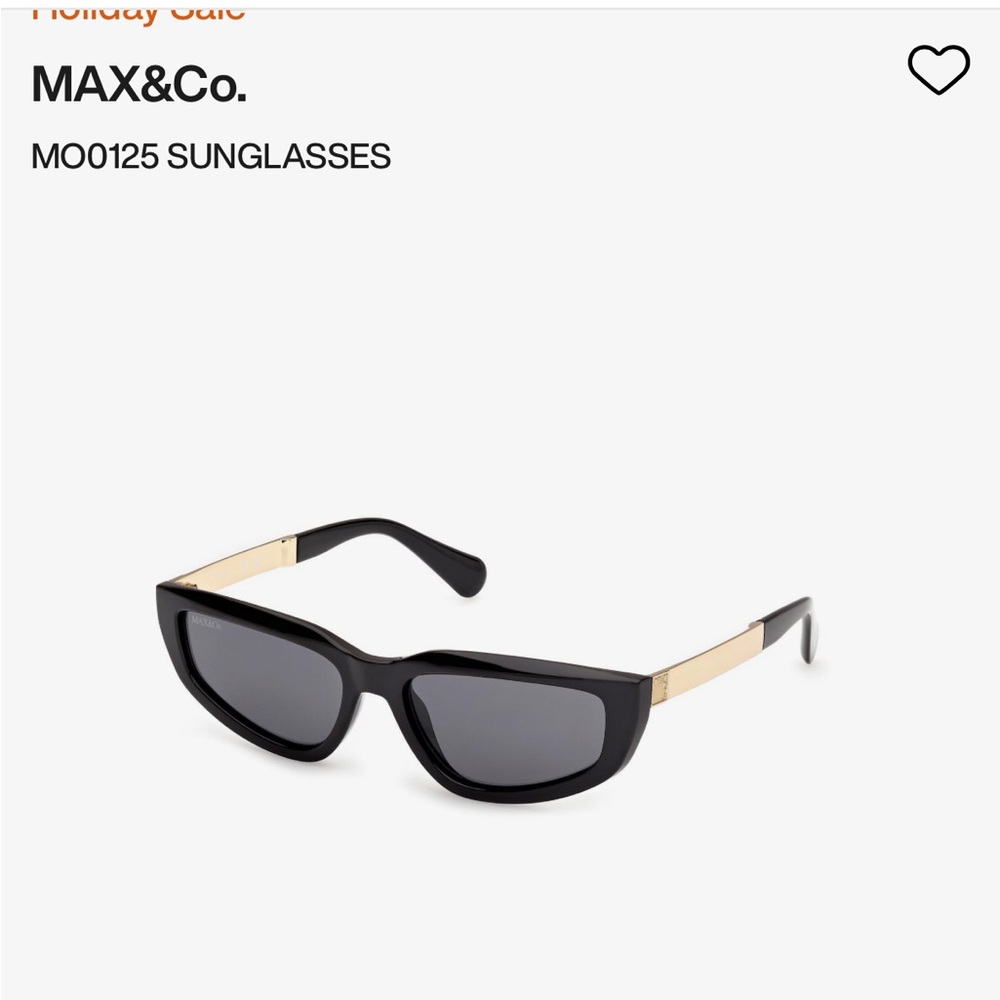 Max & Co. Geometric Cat-Eye Sunglasses in Black and Gold